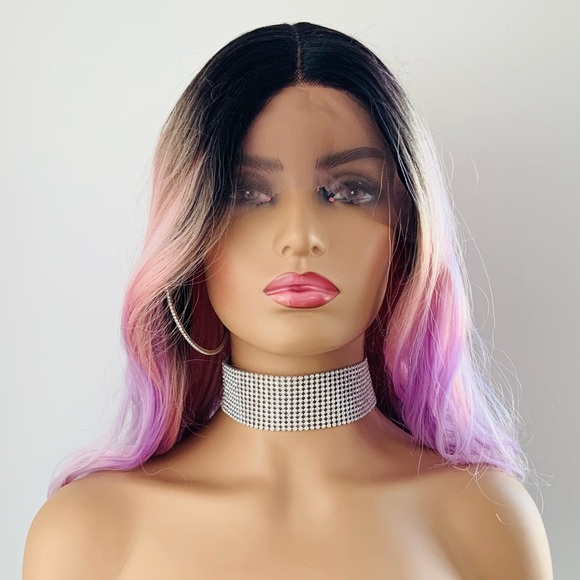 So Pretty! 26” Ombre Pink Lilac Premium Fiber Wig for Daily Wear or Cosplay - Picture 11 of 14